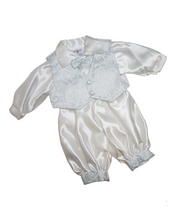 Load image into Gallery viewer, Boys white/blue christening outfit