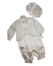 Load image into Gallery viewer, Boys ivory ceremonial romper set