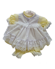 Load image into Gallery viewer, Handmade Lemon frilly baby dress outfit