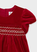 Load image into Gallery viewer, Velvet baby dress & bonnet