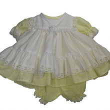 Load image into Gallery viewer, Handmade Lemon frilly baby dress outfit