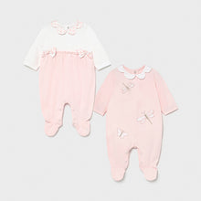 Load image into Gallery viewer, Baby girl pink 2 pack babygrows