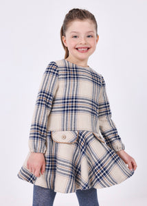 Mayoral Navy blue plaid dress