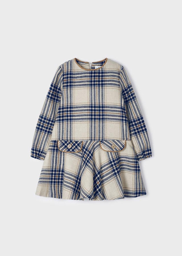 Mayoral Navy blue plaid dress