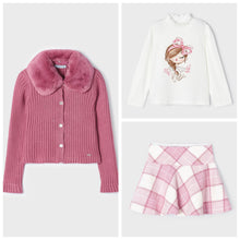 Load image into Gallery viewer, Pink skirt,top &amp; cardigan outfit
