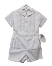 Load image into Gallery viewer, White 2 piece baby boys Ceremonial outfit
