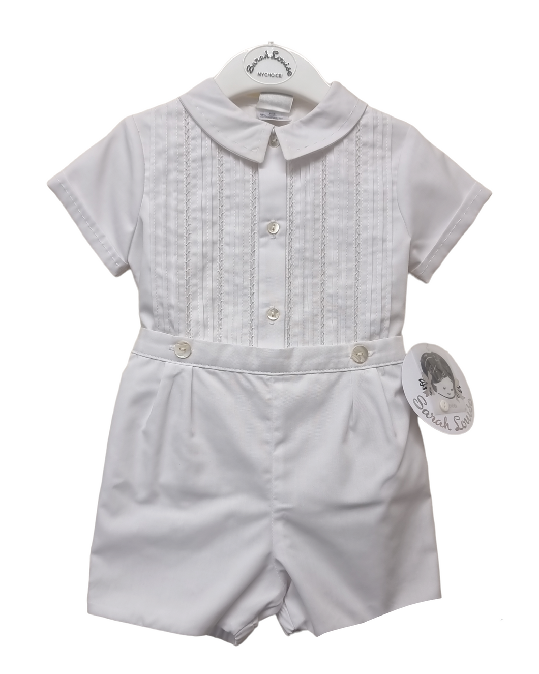 White 2 piece baby boys Ceremonial outfit