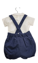 Load image into Gallery viewer, Navy/white baby outfit
