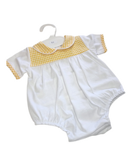 Load image into Gallery viewer, Unisex White/yellow romper
