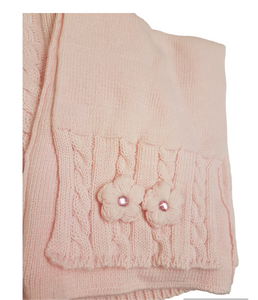 Knitted Pink baby coat set