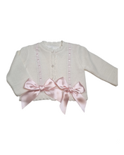 Load image into Gallery viewer, Pink bow cardigan
