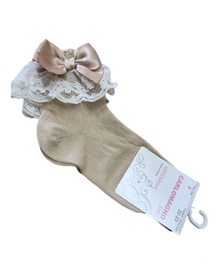 Lace bow ankle socks