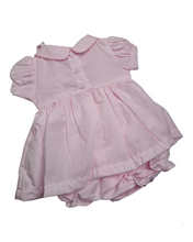 Load image into Gallery viewer, Pink newborn dress, knickers &amp; hairband
