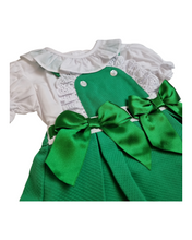 Load image into Gallery viewer, Green Baby Girls Bow outfit
