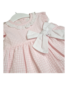 Pink gingham bow dress