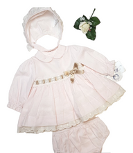 Load image into Gallery viewer, Baby dress, bonnet &amp; knickers
