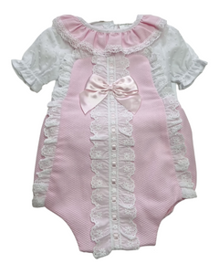 Luna frilly romper outfit - pink