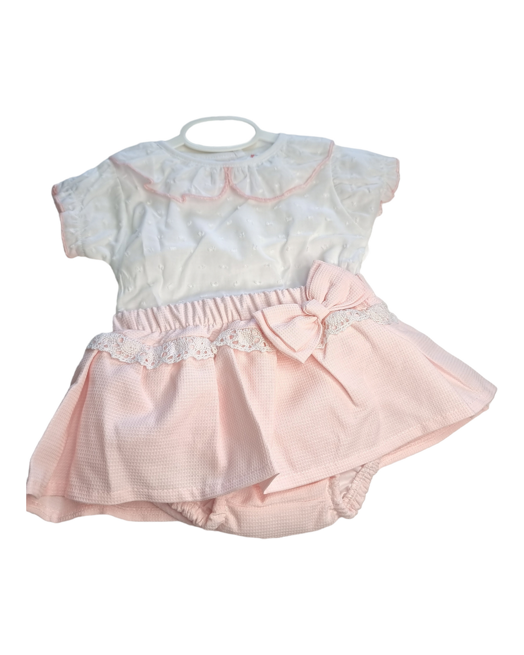 Maya Pink/white baby girls outfit
