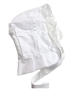 Baby bonnets - white