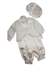 Load image into Gallery viewer, Boys ivory ceremonial romper set
