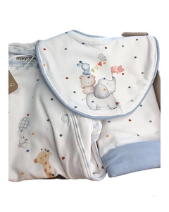 Baby animals babygrow/bib/hat gift set