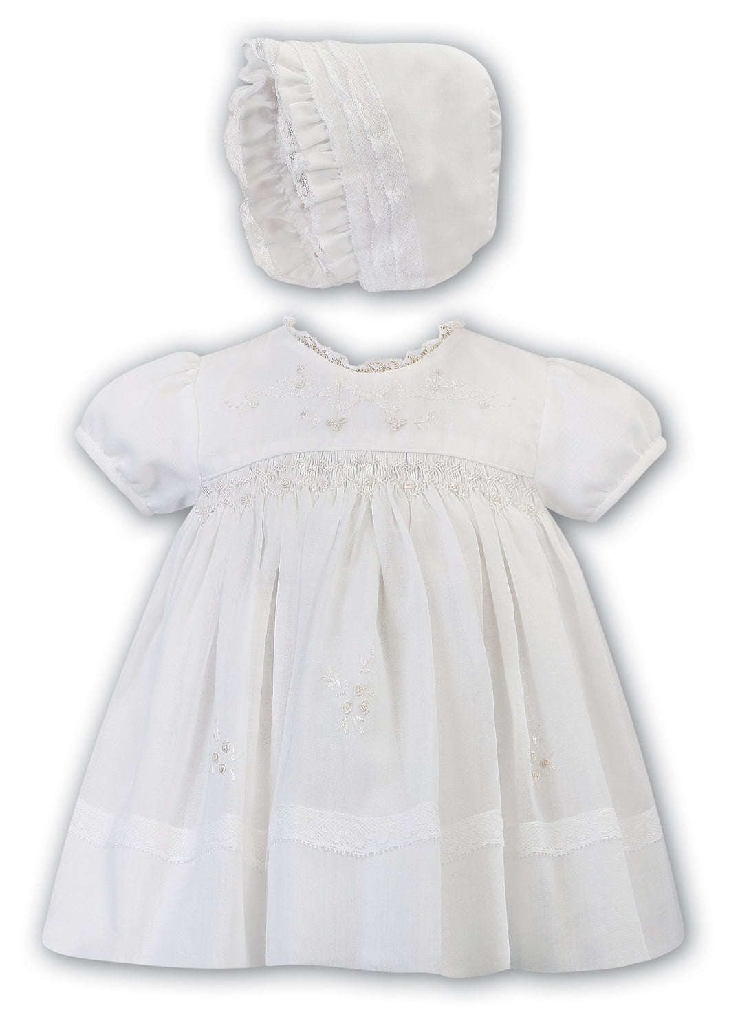Sarah Louise Ivory baby dress & bonnet