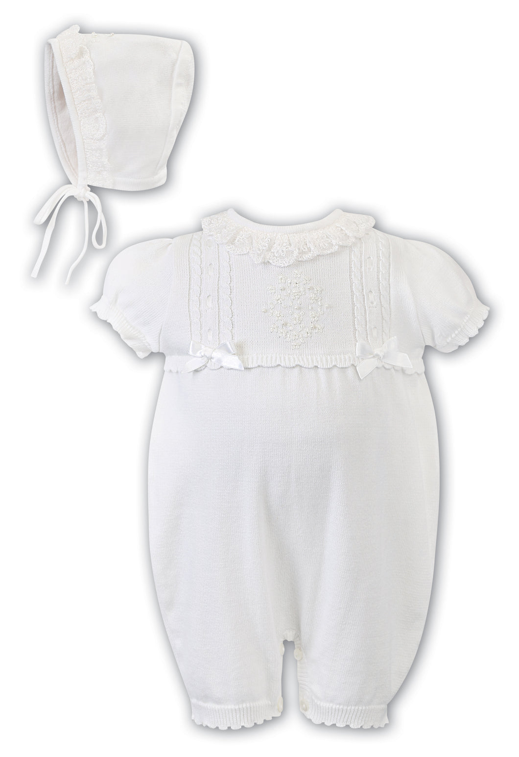 Sarah Louise Knit romper & bonnet