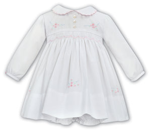 Sarah louise white/pink baby dress & panty
