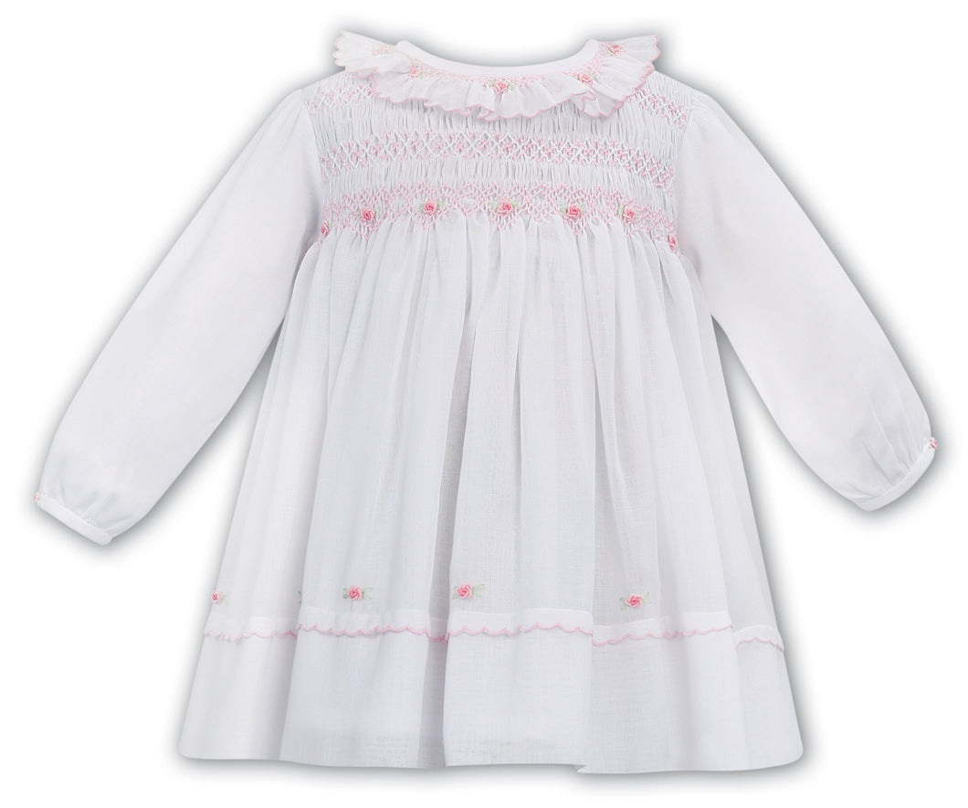 Sarah Louise white/pink baby  dress