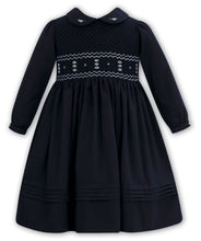 Load image into Gallery viewer, Sarah Louise Twill navy blue dress
