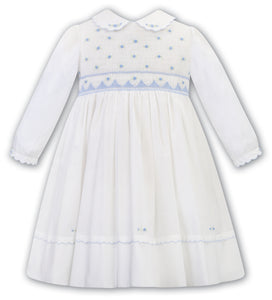 Ivory/blue Girls smock dress