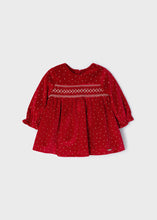 Load image into Gallery viewer, Red smock baby dress
