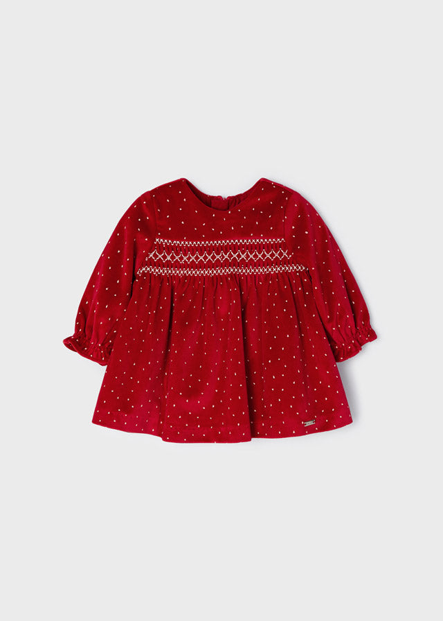 Red smock baby dress