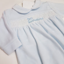 Load image into Gallery viewer, Velour train Babygrow
