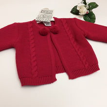 Load image into Gallery viewer, Red baby cardigan
