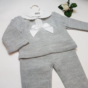 Grey Knitted baby set