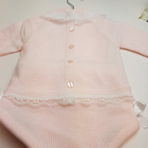 Pink baby knitted 2 piece set