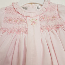 Load image into Gallery viewer, Pink baby smocking dress &amp; panty

