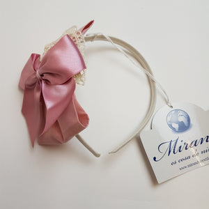 Miranda pink/cream hairband