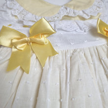 Load image into Gallery viewer, Lemon/white frilly dress
