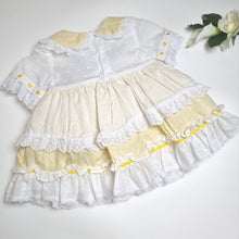 Load image into Gallery viewer, Lemon/white frilly dress
