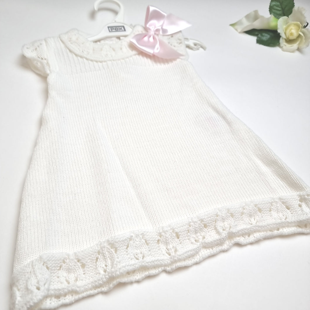 Knitted baby dress - Bow