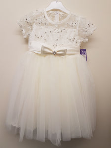 Ivory bow occasion dress