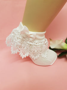 White lace socks