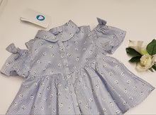 Load image into Gallery viewer, Smart blue blouse top for baby girls
