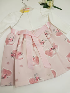 Pink heart girls dress & bag