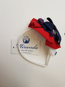 Miranda red/navy hairband