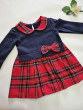 Load image into Gallery viewer, Navy/Red Tartan dress
