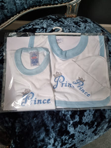 Prince vest, bib & hat set