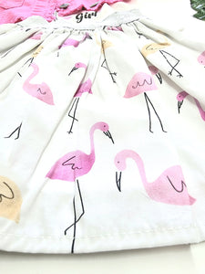 Flamingo 3 piece Skirt, top & Jacket outfit